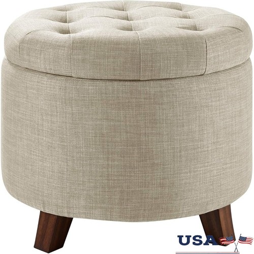 Round storage ottoman footrest - round,