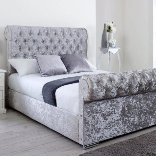 Luxury sleigh bed frame plush - sleigh,