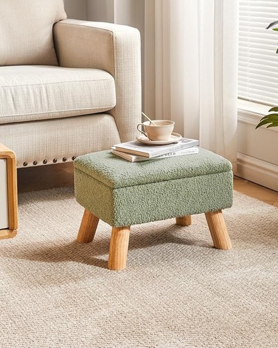 Green teddy velvet storage - green,