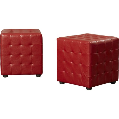 Set red faux leather cube - 2,
