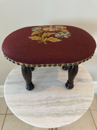 Vintage footstool oval shape - vintage,