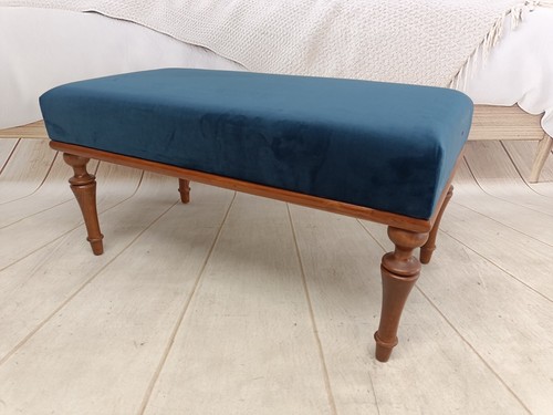Navy blue ottoman bench - blue,
