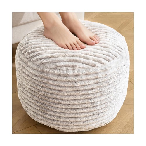 Round ottoman corduroy pouf - round,