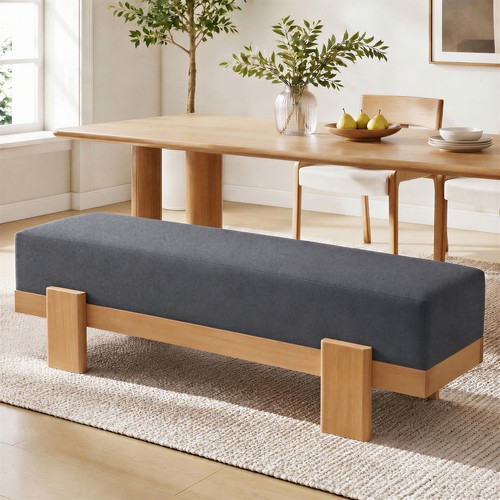 Solid wood entryway bench - solid,