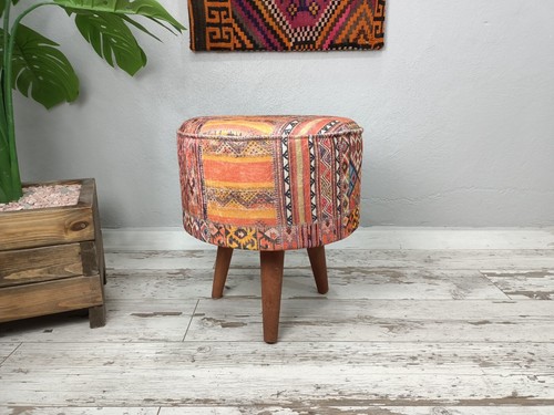 Handmade ottoman pouf - handmade, round