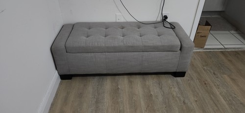 Gray tufted lift top storage - gray,