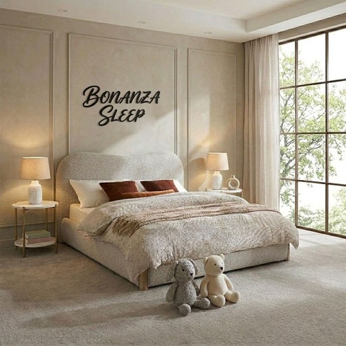 Ottoman boucle fabric bed - boucle,