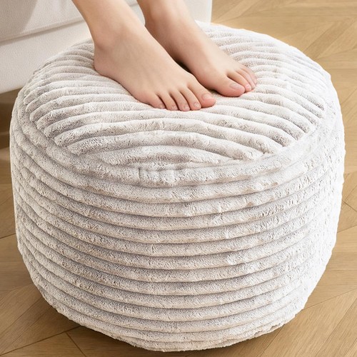 Round ottoman corduroy pouf - ottoman,corduroy,