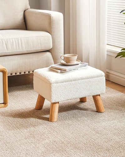 White teddy velvet storage - white,