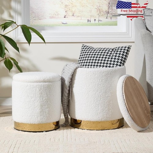 Round storage ottoman - round,
