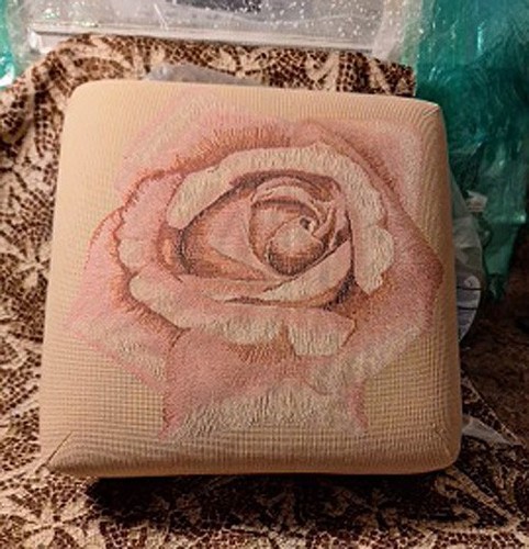 Rose tapestry foot stool - rose,