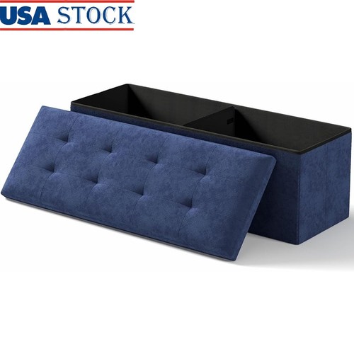 Folding storage ottoman bench - folding,