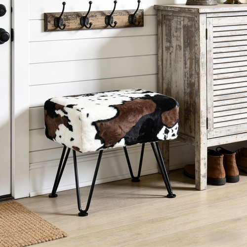 Cow print vanity stool - print, chair