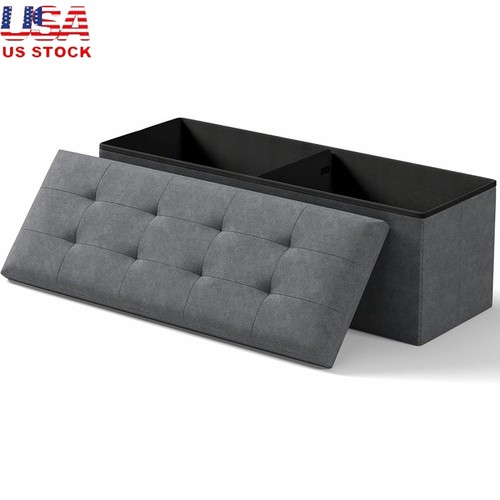Folding storage ottoman - storage,
