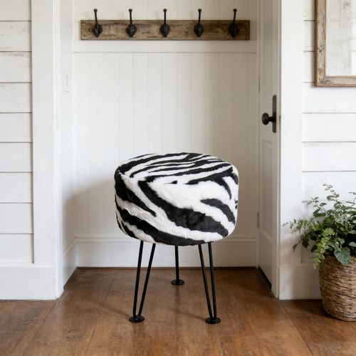 Zebra print vanity stool chair - zebra,
